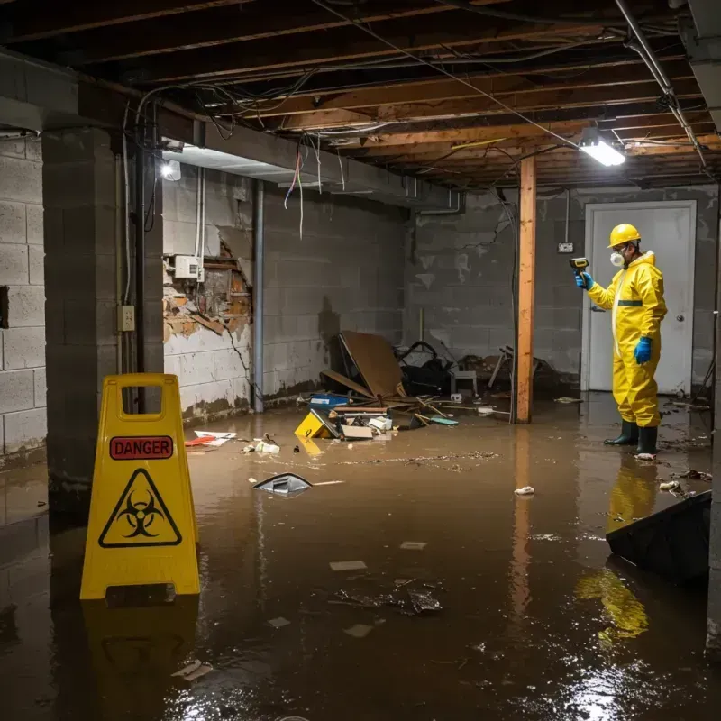 Flooded Basement Electrical Hazard in McLoud, OK Property